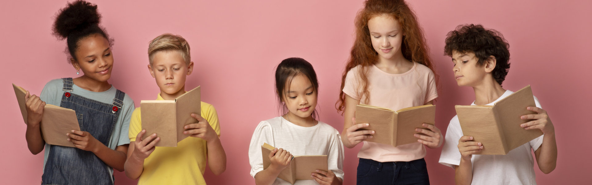 kids reading a book